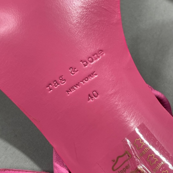 NEW Rag & Bone Shoes Womens 10 40 pink leather block heels designer cocktail - Picture 8 of 13